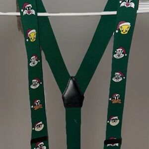 Vintage Warner Bros Studios Looney Tunes Suspenders Christmas